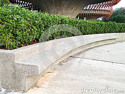 Flower and shrub planter boxes are built in public parks. Editorial Stock Photo