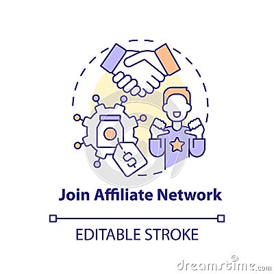 Join affiliate network concept icon Vector Illustration