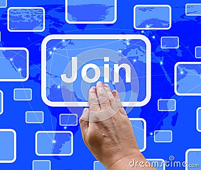 Join Button With Hand Stock Photo