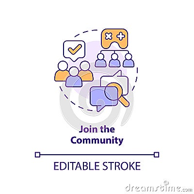 Join community concept icon Vector Illustration