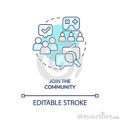 Join community turquoise concept icon Vector Illustration