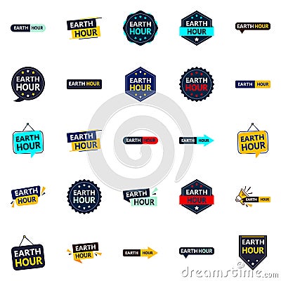 Join the global effort with the Earth Hour Vector Bundle 25 Professional Designs Included Vector Illustration