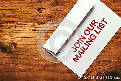 Join our mailing list Stock Photo