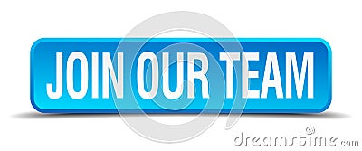 Join our team blue square isolated button Vector Illustration