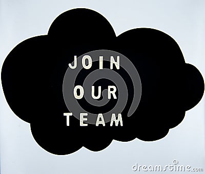 Join our team concept in a cloud on white background Stock Photo