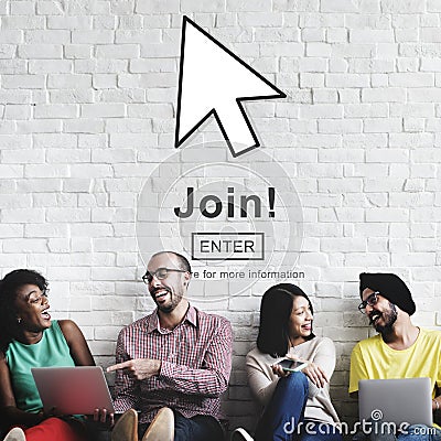 Join Register Enter Arrow Icon Concept Stock Photo
