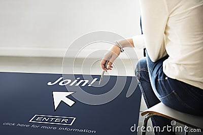 Join Register Enter Arrow Icon Concept Stock Photo