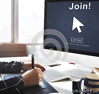 Join Register Enter Arrow Icon Concept Stock Photo