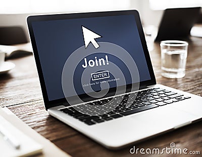 Join Register Enter Arrow Icon Concept Stock Photo