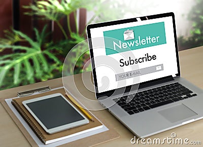 Join Register Newsletter to Update Information and Subscribe Reg Stock Photo