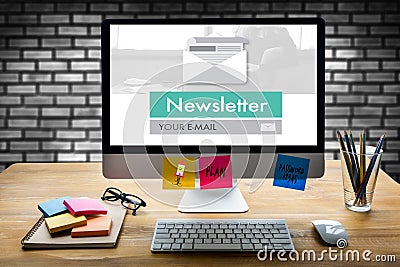 Join Register Newsletter to Update Information and Subscribe Reg Stock Photo