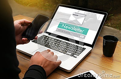 Join Register Newsletter to Update Information and Subscribe Reg Stock Photo