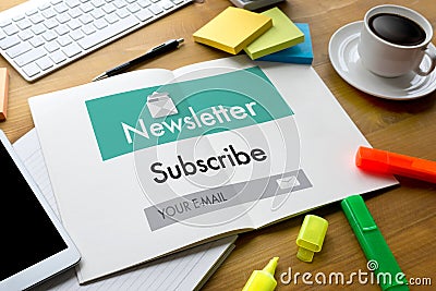 Join Register Newsletter to Update Information and Subscribe Reg Stock Photo