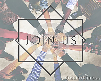 Join Us Apply Hiring Membership Recruit Team Concept Stock Photo