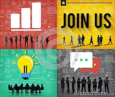 Join us Contact Business Information Medium Concept Stock Photo