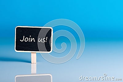 JOIN US - message for hiring. We are looking for new employees. Find new job concept Stock Photo