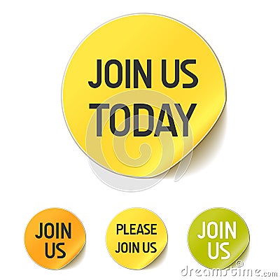 Join us today button Vector Illustration