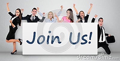 Join us word on banner Stock Photo