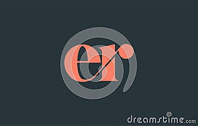 joined letter R with E ER logo design Vector Illustration