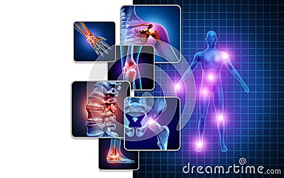 Joint Body Pain Cartoon Illustration