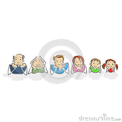 Joint Family Vector Illustration