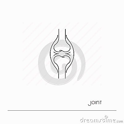 Joint icon isolated. Single thin line symbol of joint. Vector Illustration