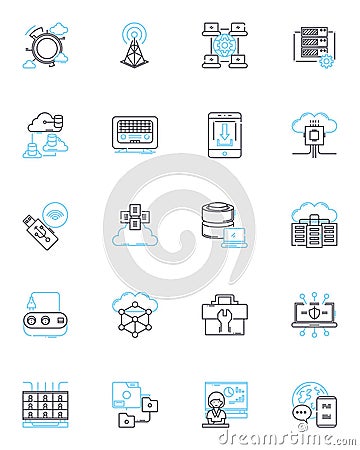 Joint partnetship linear icons set. Collaboration, Alliance, Fusion, Unity, Synergy, Partnership, Joint line vector and Vector Illustration