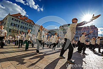 Jointly exercising Editorial Stock Photo