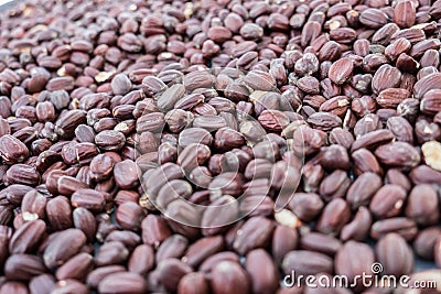 Jojoba beans background Stock Photo