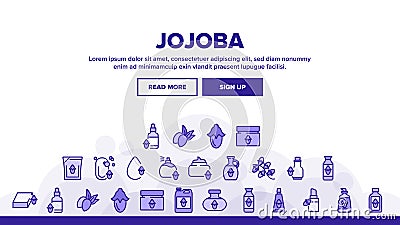 Jojoba Natural Product Landing Header Vector Vector Illustration