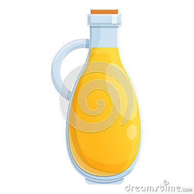 Jojoba oil bottle icon, cartoon style Vector Illustration