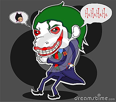 Joker and batman cartoon parody Vector Illustration