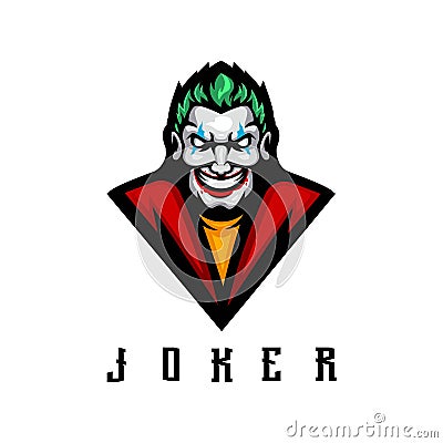 Joker e-Sport Mascot Logo Vector Illustration