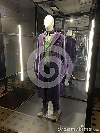 Lodz, Poland - 28 september 2019: Joker statue DC Universe Dawn of Justice exhibition Editorial Stock Photo