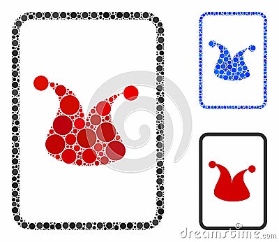 Joker gambling card Composition Icon of Circle Dots Stock Photo