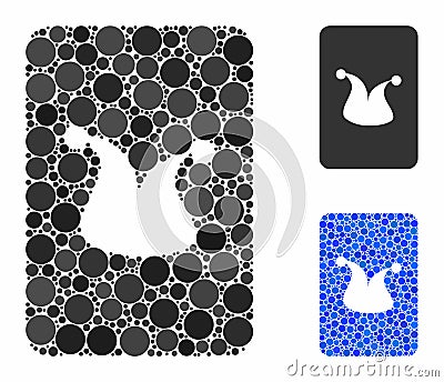 Joker gambling card Mosaic Icon of Circles Vector Illustration