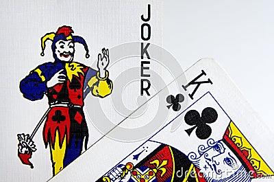 Joker and King Cards Stock Photo