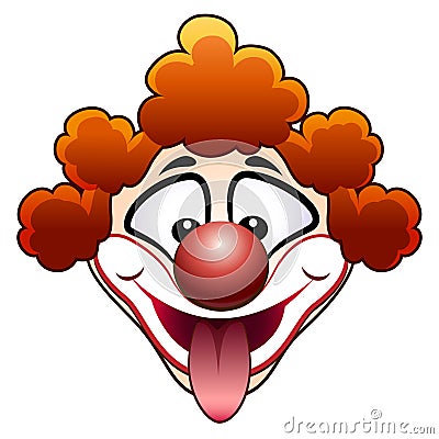 Joking circus clown head Vector Illustration