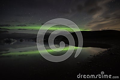 Jokulsarlon reflection aurora Stock Photo