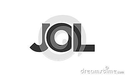 JOL logo design template with strong and modern bold text. Initial based vector logotype featuring simple and minimal typography. Vector Illustration