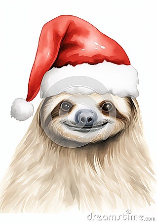 Jolly Corporate Sloth: A Festive and Professional Phone Companio Stock Photo