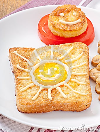Jolly egg sandwich Stock Photo