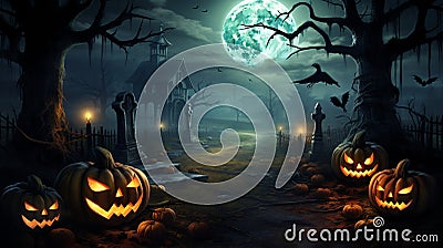 Jolly pumpkin laughing on halloween Stock Photo