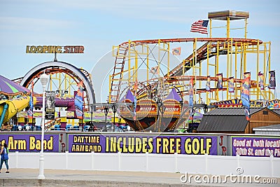 Jolly Roger Amusement Park in Ocean City, Maryland Editorial Stock Photo