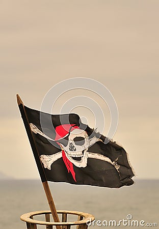 Jolly roger flag Stock Photo