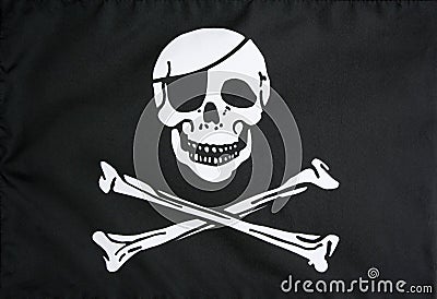 Jolly Roger Pirate Flag Stock Photo