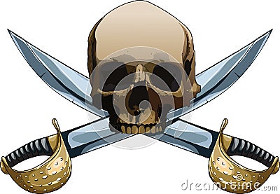 Jolly Roger with swords Vector Illustration