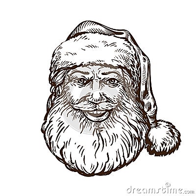 Jolly Santa Claus. Sketch vector Vector Illustration