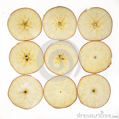 Jonagold apple malus domestica slices Stock Photo