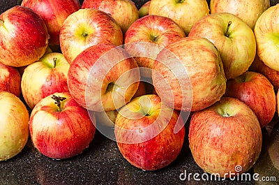 Jonagold apples on counter ready to use Stock Photo